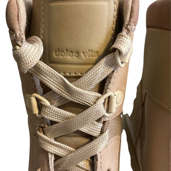 Dolce Vita Womens 9.5 M Tan Boots Collin Dune Heels Rubber Sole Chunky Sustain - Picture 13 of 15